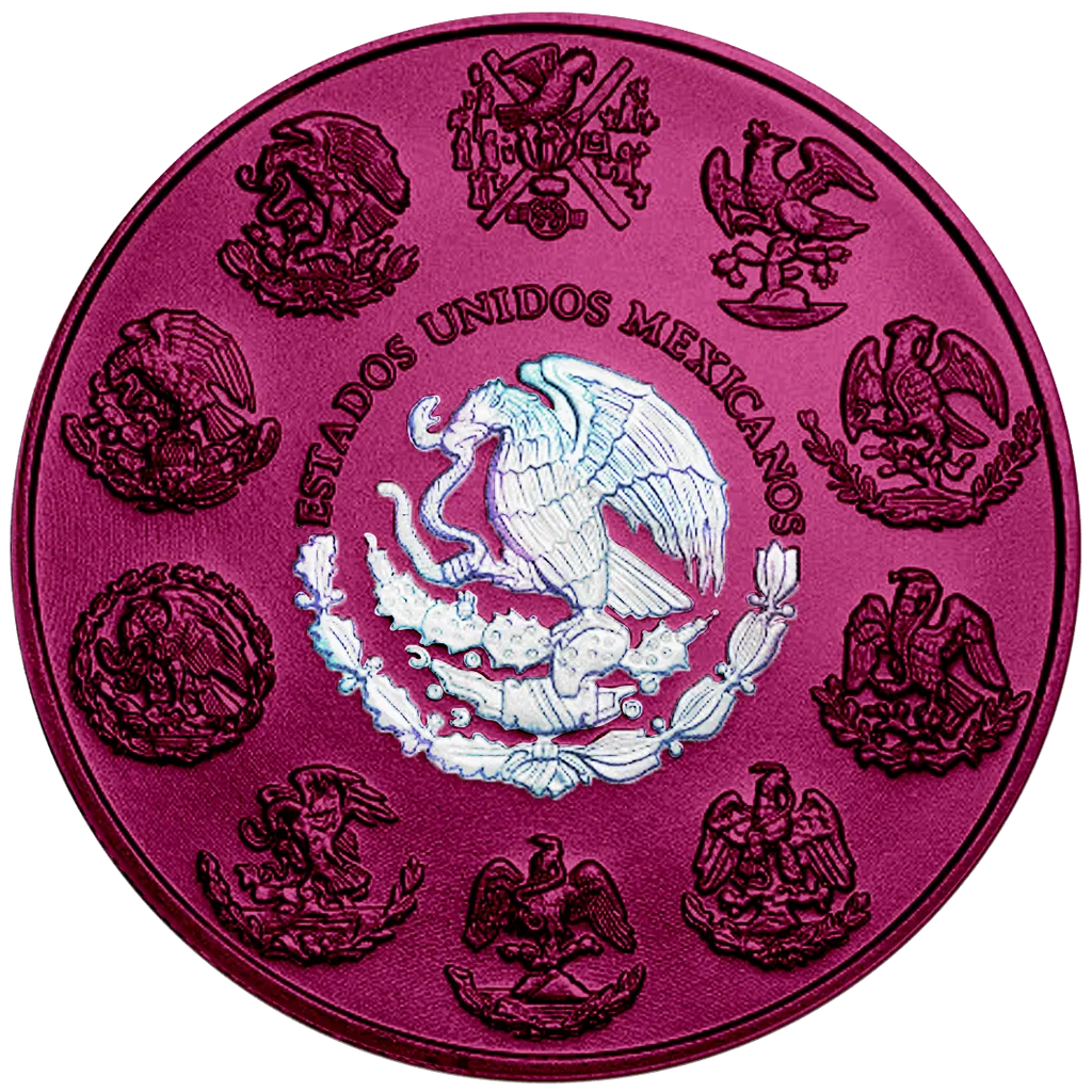 2024 Mexico Libertad Space Pink 1 oz Silver Colorized Hologram Coin