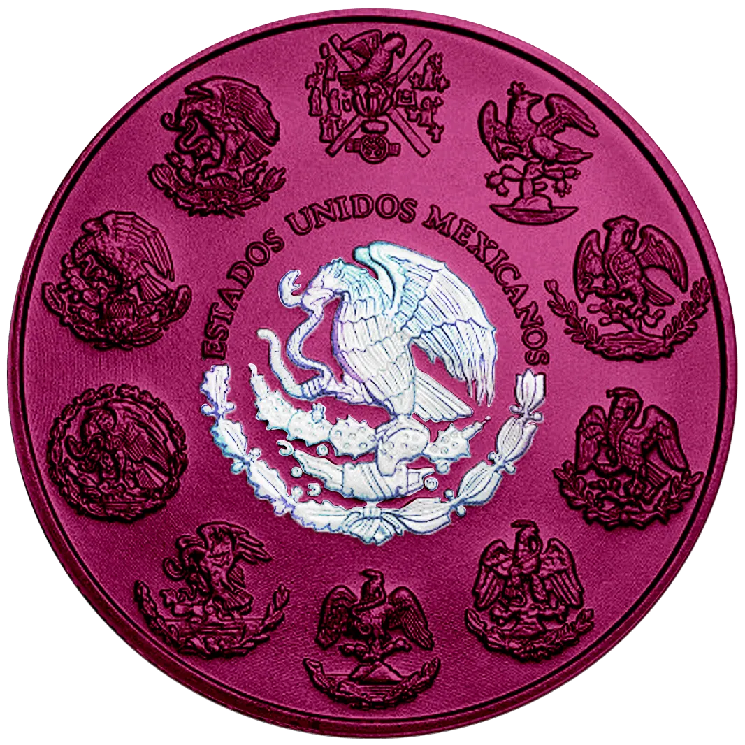 2024 Mexico Libertad Space Pink 1 oz Silver Colorized Hologram Coin